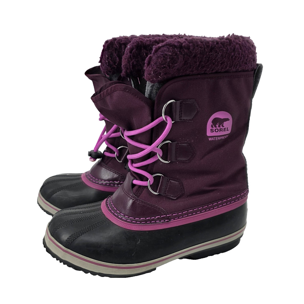 Sorel Waterproof Winter Boots Size 5 Pink & purple